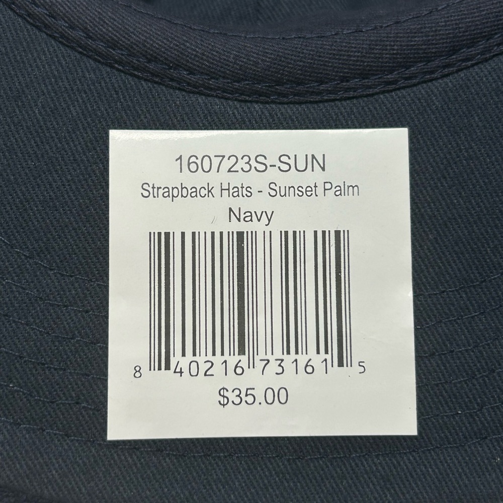 Howler Brothers NWT StrapBack Hat Sunset Palm Navy Blue‎ Terry Cloth Beach NEW - Picture 12 of 12